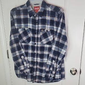 Coleman Men's Blue and White Plaid Casual Shirt Suze XL